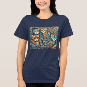 beruhigende Katzen 2 Tri-Blend Shirt