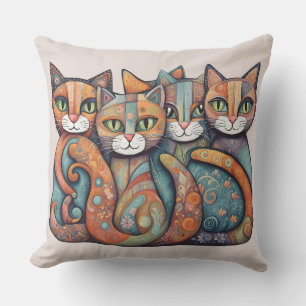 beruhigende Katzen 3 Outdoor-Kissen Kissen