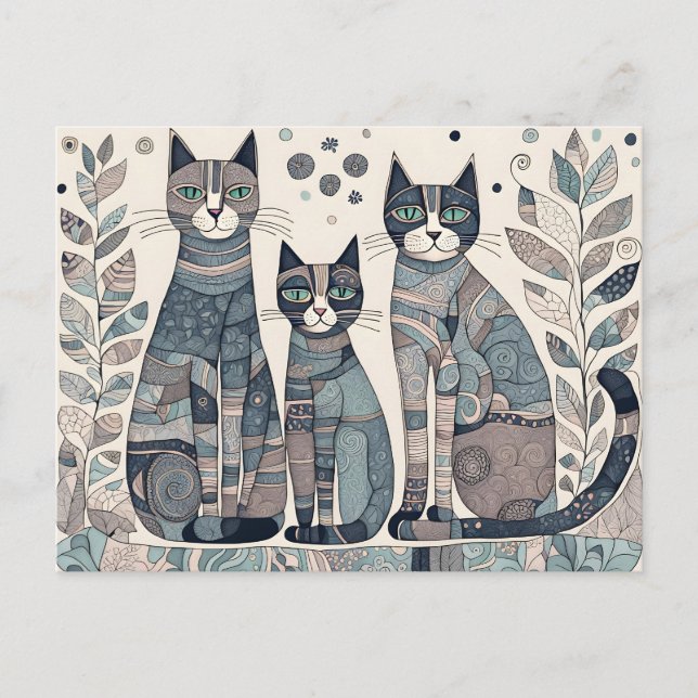 beruhigende Katzen Postkarte (Vorderseite)