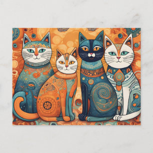 beruhigende Katzen Postkarte