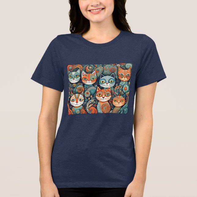 beruhigende Katzen Tri-Blend Shirt (Vorderseite)