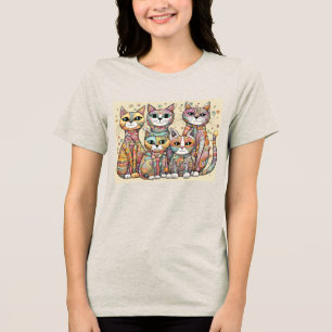 beruhigende Katzen Tri-Blend Shirt