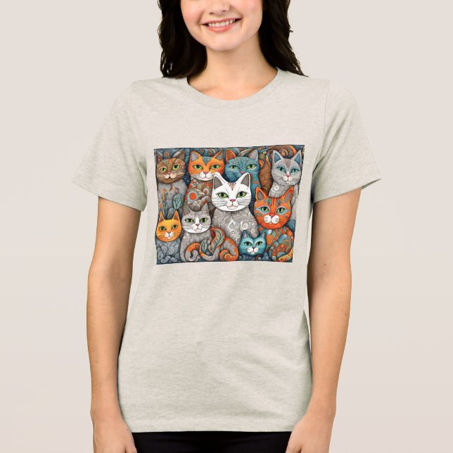 beruhigende Katzen Tri-Blend-Shirt Tri-Blend Shirt (Vorderseite)