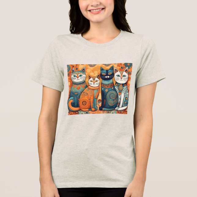 beruhigende Katzen Tri-Blend-Shirt Tri-Blend Shirt (Vorderseite)