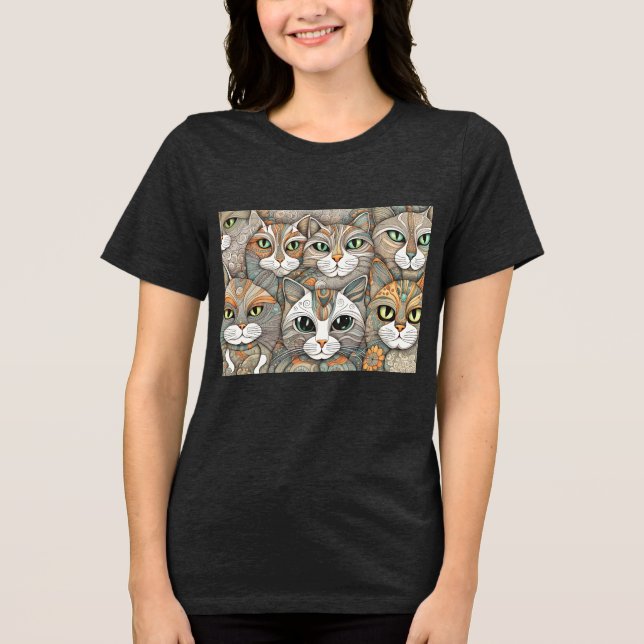 beruhigende Katzen Tri-Blend-Shirt Tri-Blend Shirt (Vorderseite)