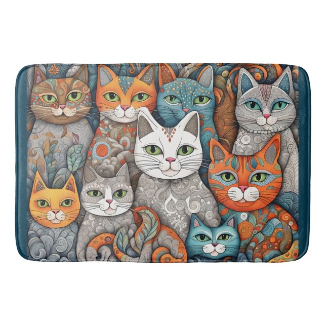 beruhigende Katzenmatte Badematte (Vorderseite)