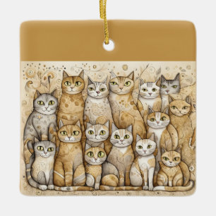 beruhigende Katzenschmuck Keramikornament