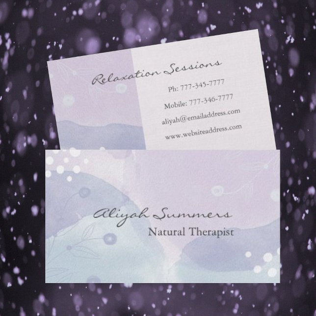 Beruhigende Lavender Boho Meditative Business Card Visitenkarte (Von Creator hochgeladen)