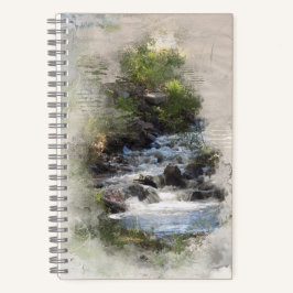 Beruhigende Wasserfall-Spiralblock-Sounds Notizbuch