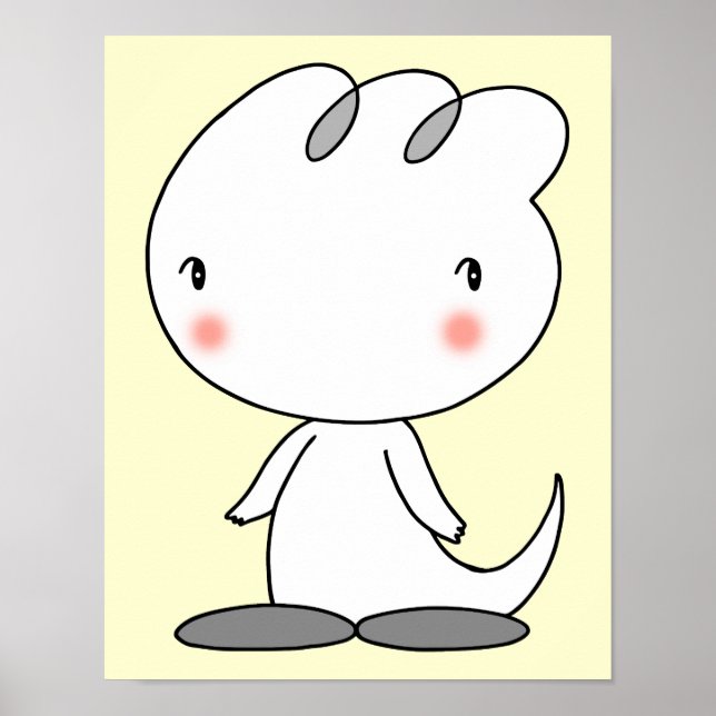 Beruhigender Dinosaurier-Charakter. Poster (Vorne)