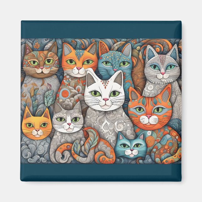 beruhigender Katzenmagnet Magnet (Vorne)