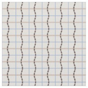 Beruhigendes geometrisches Mosaik - blaues Taupe Stoff