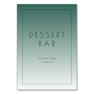 Beruhigendes Teal-Minimalist-Schild für die Desser Tischnummer