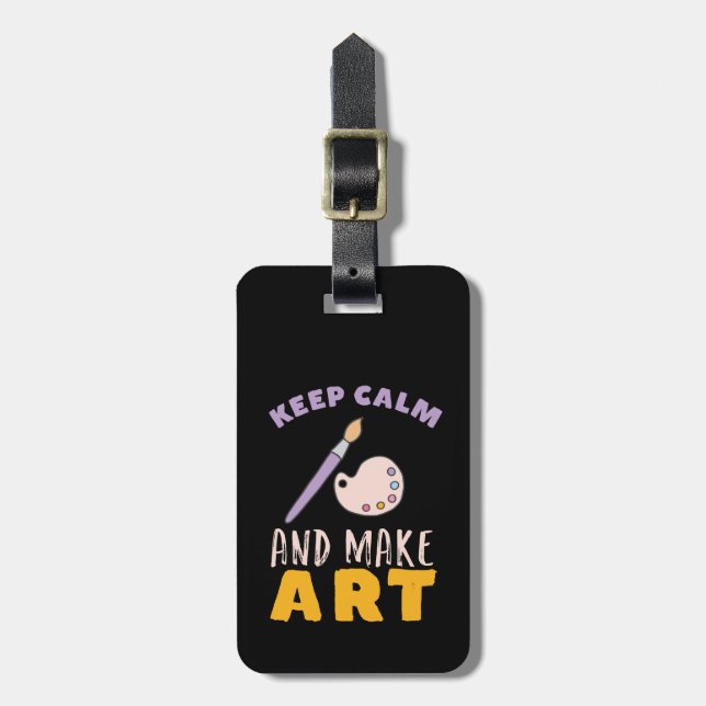 Beruhigung behalten und Kunstmalerei zum Künstler  Gepäckanhänger (Vorderseite vertikal)