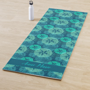 Beruhigung der Aquamarinen Muscheln Sand Dollars u Yogamatte