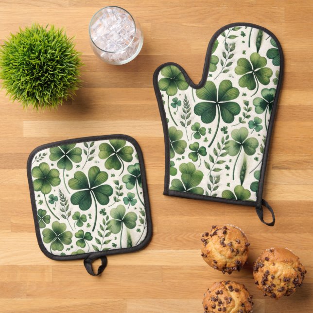 Beruhigung von Clovers Ofenhandschuh & Topflappen-Set (Oben Unten)