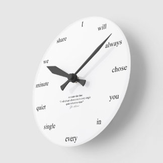 Beruhigungsgelübde, das für immer wiederholt wird. runde wanduhr