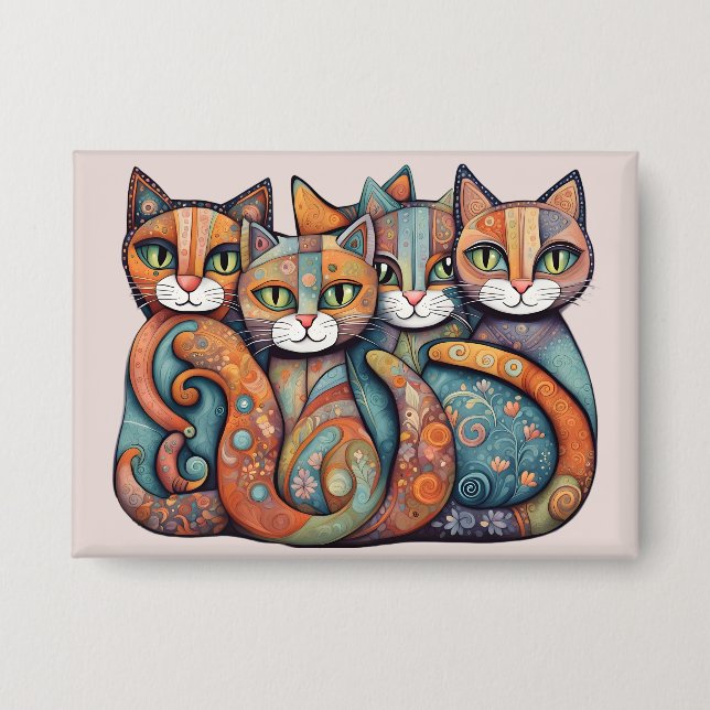 Beruhigungskatzer 3 Taste Button (Vorderseite)