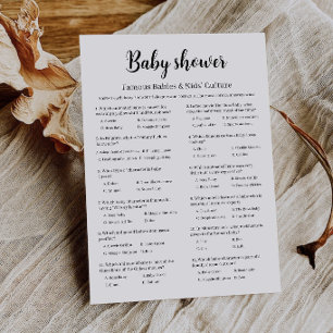 Berühmte Babys Baby Shower Spiel, Kultur Trivia Einladung