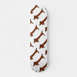 Berühmte braune Abstrakte Dackel Skateboard