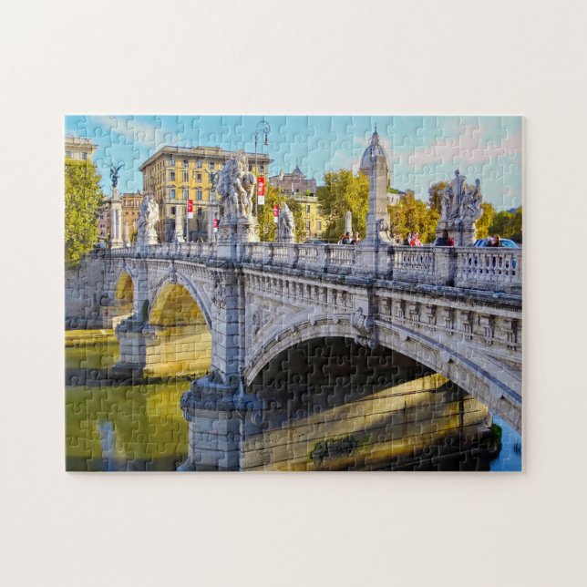 Berühmte Brücken am Tiber Rom. Puzzle (Horizontal)