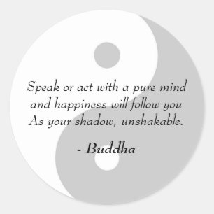 Berühmte Buddha-Zitate - Reiner Geist und Glück Runder Aufkleber