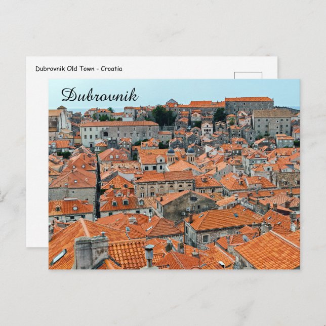 Berühmte Dächer der Altstadt Dubrovniks - Dalmatie Postkarte (Vorne/Hinten)