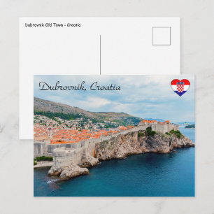 Berühmte Dächer und Mauern der Altstadt von Dubrov Postkarte