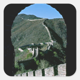 Berühmte Große Mauer der China - Peking, Asien Quadratischer Aufkleber