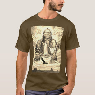Berühmte Indianerchiefs Mens Brown T-Shirt