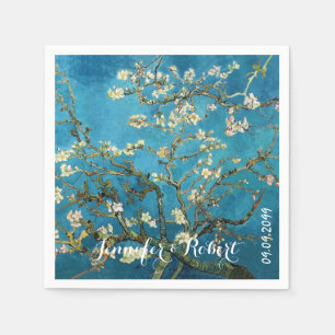 Berühmte Kunst, blühender Mandelbaum. Van Gogh Serviette