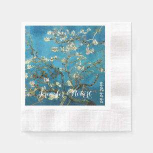 Berühmte Kunst, blühender Mandelbaum. Van Gogh Serviette