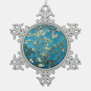 Berühmte Kunst - blühender Mandelbaum. Vincent van Schneeflocken Zinn-Ornament
