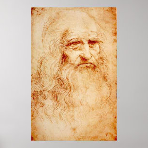 BERÜHMTE KUNST - LEONARDO DA VINCI - SELBSTPORTRAT POSTER