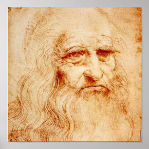 BERÜHMTE KUNST - LEONARDO DA VINCI - SELBSTPORTRAT POSTER