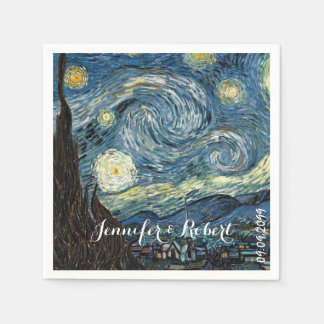Berühmte Kunst - Starry Night von Vincent van Gogh Serviette