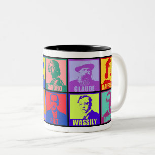 Berühmte KünstlerInnen im Pop Art Style Zweifarbige Tasse