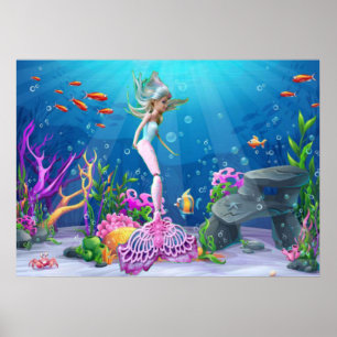 Berühmte Meerjungfrau Poster
