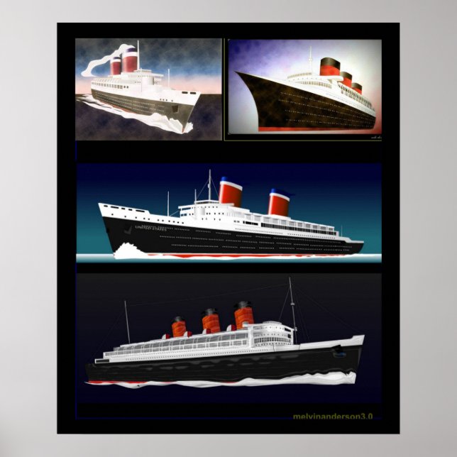 Berühmte Ocean Liners Poster (Vorne)