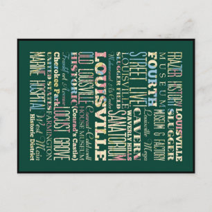 Berühmte Orte in Louisville, Kentucky. Postkarte