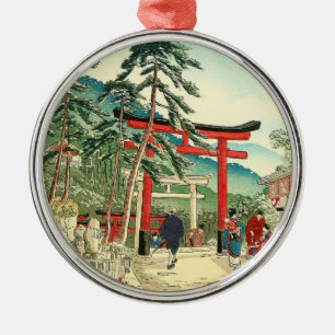 Berühmte Orte von Kyoto - Fushimi Inari Landschaf Ornament Aus Metall