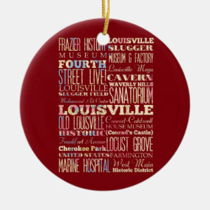 Berühmte Orte von Louisville, Kentucky Keramik Ornament