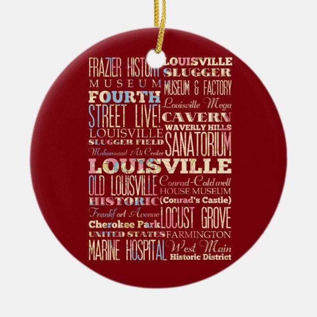 Berühmte Orte von Louisville, Kentucky Keramik Ornament (Vorne)