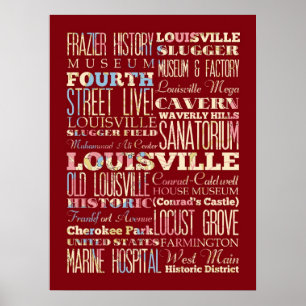 Berühmte Orte von Louisville, Kentucky Poster