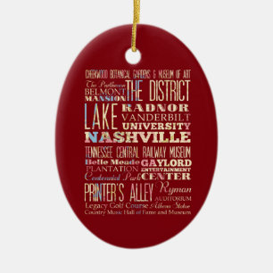 Berühmte Orte von Nashville, Tennessee Keramik Ornament
