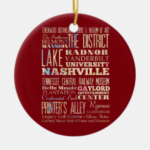 Berühmte Orte von Nashville, Tennessee Keramikornament