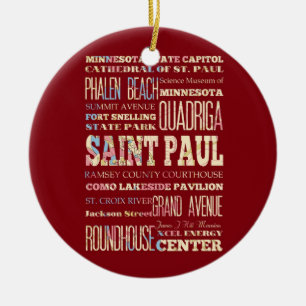 Berühmte Orte von Saint Paul, Minnesota Keramikornament