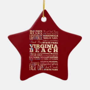 Berühmte Orte von Virginia Beach, Virginia Keramik Ornament