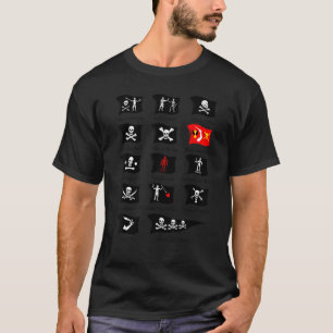 Berühmte Pirates Flags Skull und Crossbones T-Shirt