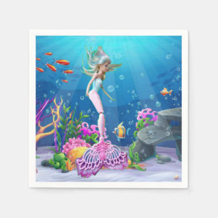 Berühmte Puppe, gekleidet als Meerjungfrau Serviette